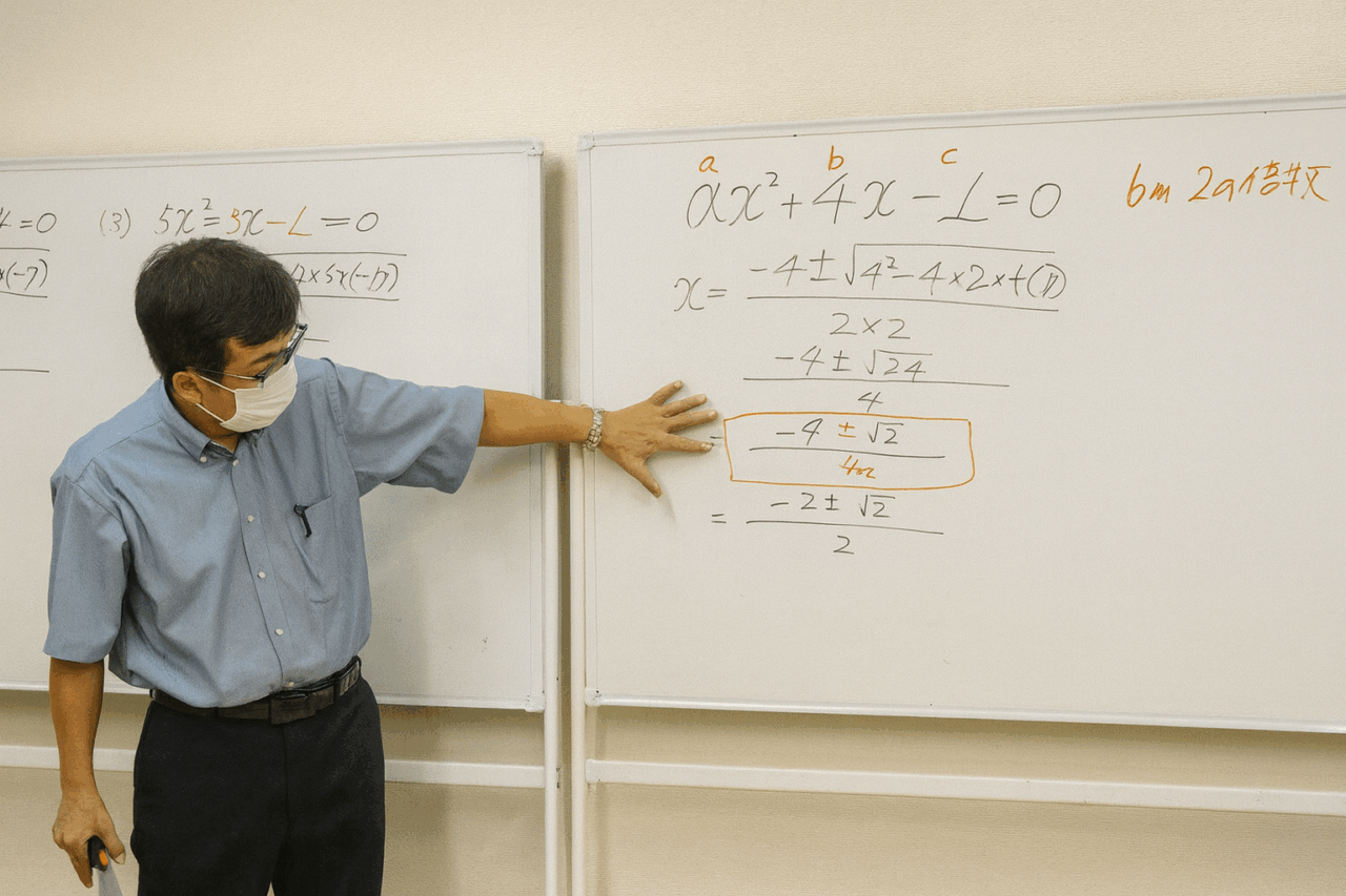 1年生・数学の授業より　「解の公式」を学びました